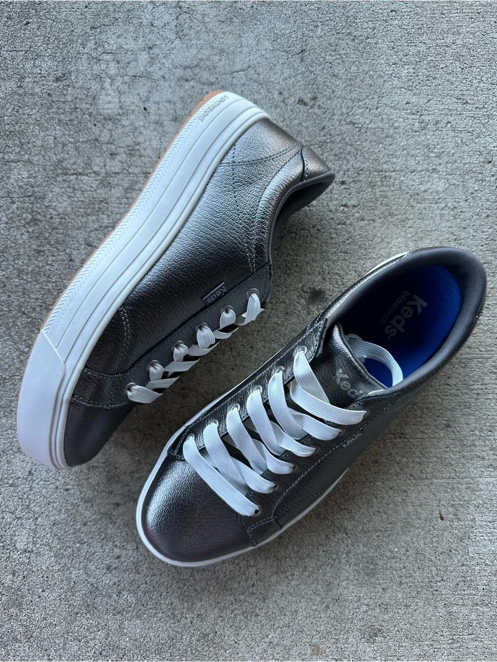 Keds Park Silver Metallic Low-Top Sneakers